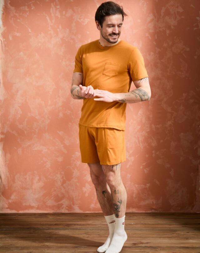 Lemahieu - T-shirt coton modal à poche - Mordore - Col rond - Homme