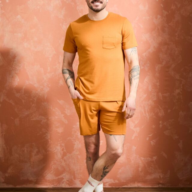 Lemahieu - T-shirt coton modal à poche - Mordore - Col rond - Homme