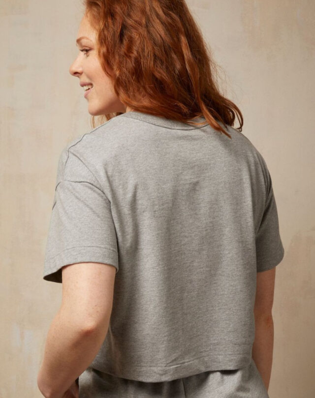 Lemahieu - T-shirt crop top - Gris - Terracotta - Femme