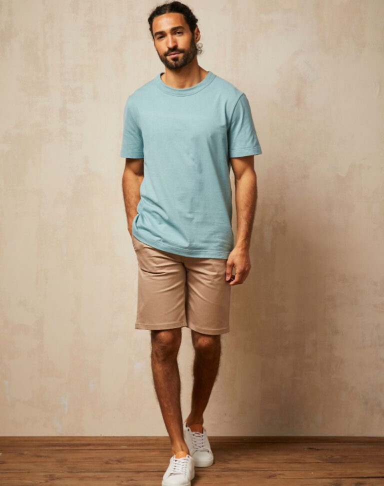 Lemahieu - T-shirt en Coton BIO -  Bleu Paon - Homme - Homme