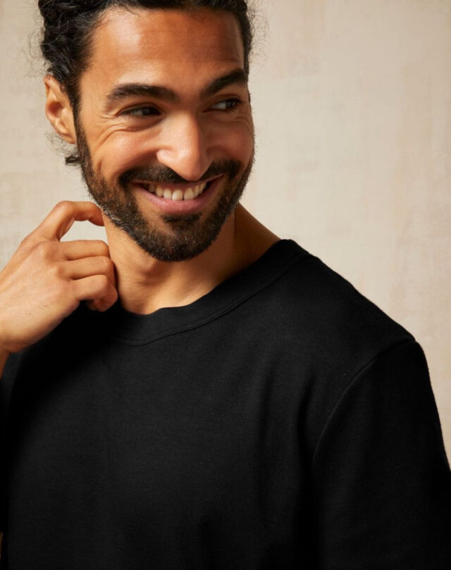 Lemahieu - T-shirt épais en Coton Bio - Noir - Homme