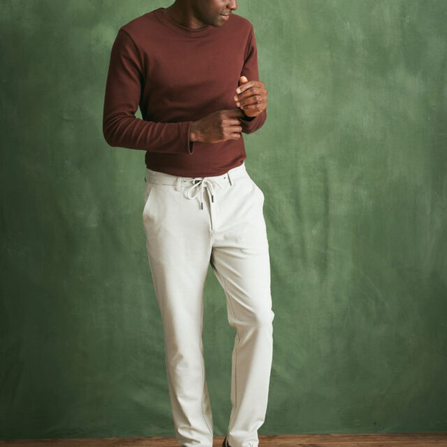 Lemahieu - T-shirt épais ML en Coton Bio - Aubergine - Bordeau - Homme