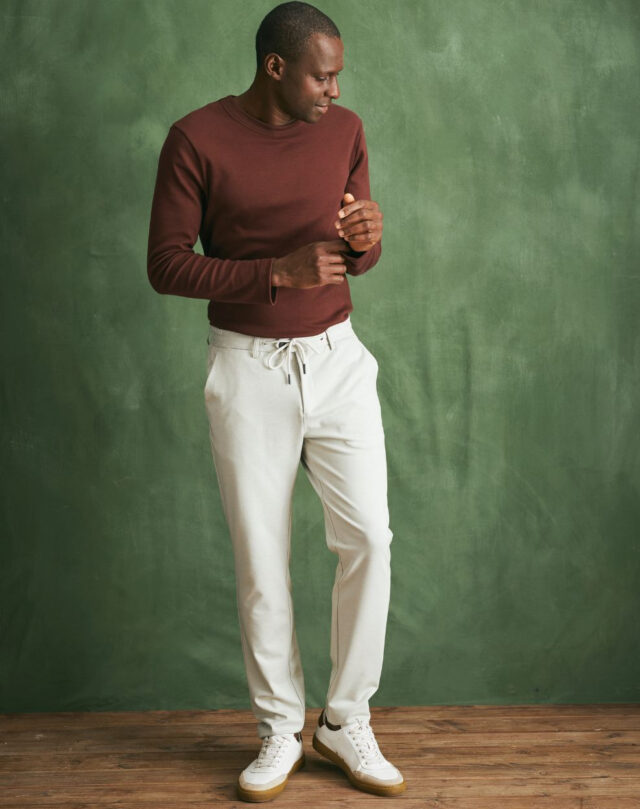 Lemahieu - T-shirt épais ML en Coton Bio - Aubergine - Bordeau - Homme