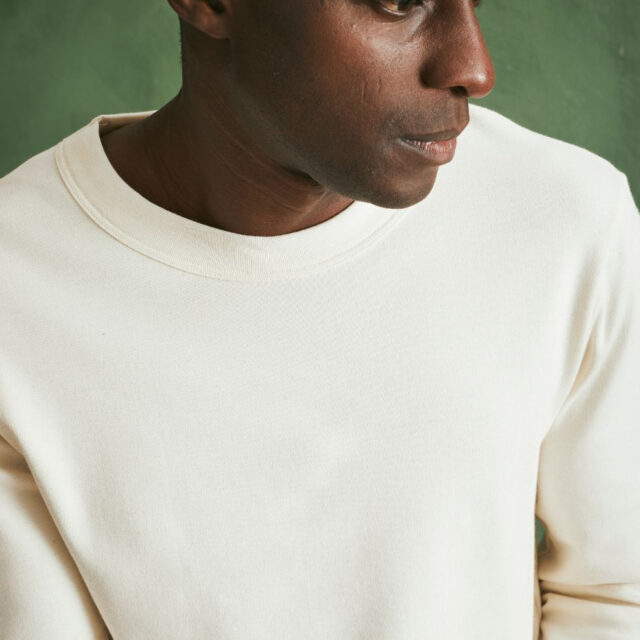 Lemahieu - T-shirt épais ML en Coton Bio - Ecru - Blanc - Homme