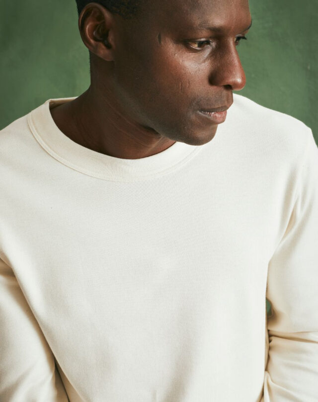 Lemahieu - T-shirt épais ML en Coton Bio - Ecru - Blanc - Homme