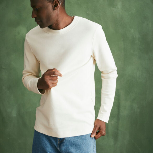 Lemahieu - T-shirt épais ML en Coton Bio - Ecru - Blanc - Homme