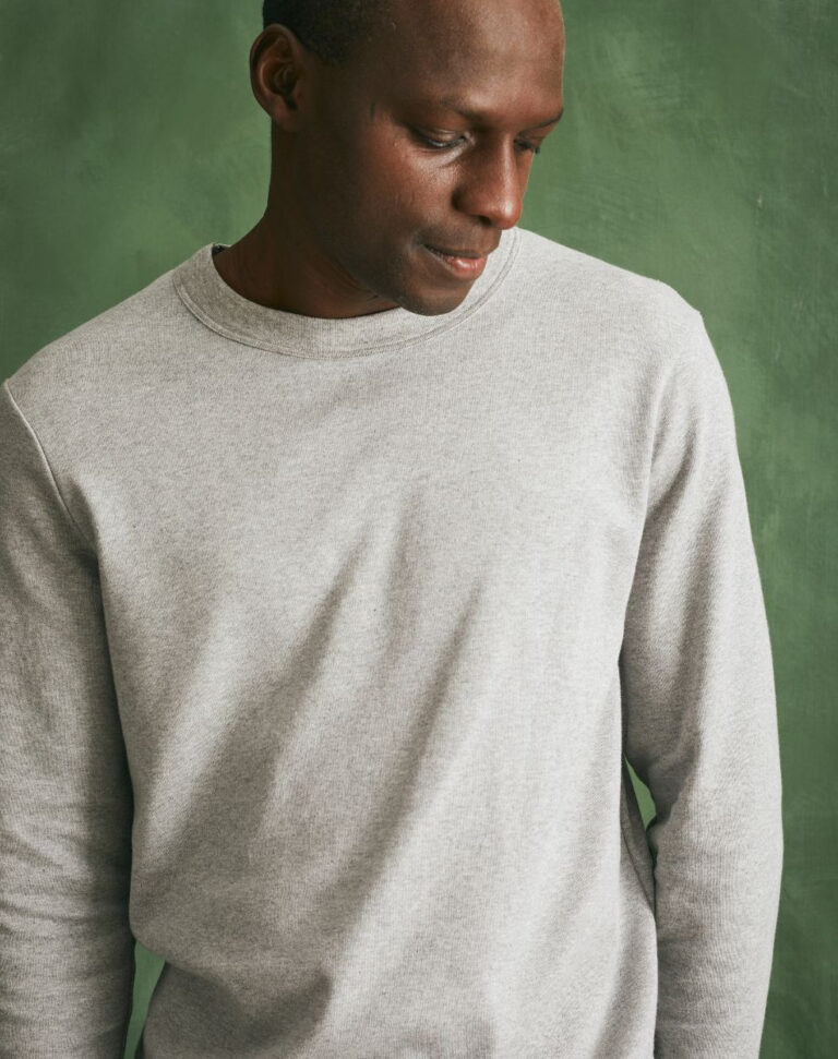 Lemahieu - T-shirt épais ML en Coton Bio - Gris - Terracotta - Homme