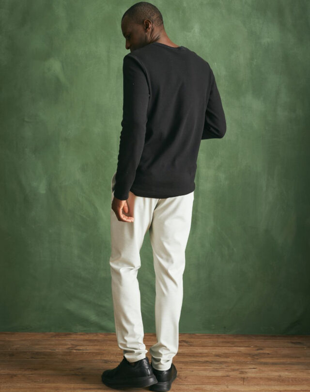 Lemahieu - T-shirt épais ML en Coton Bio - Noir - Homme