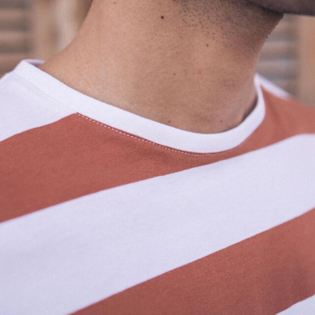 Montlimart - T-SHIRT ESTIME TERRACOTTA/BLANC