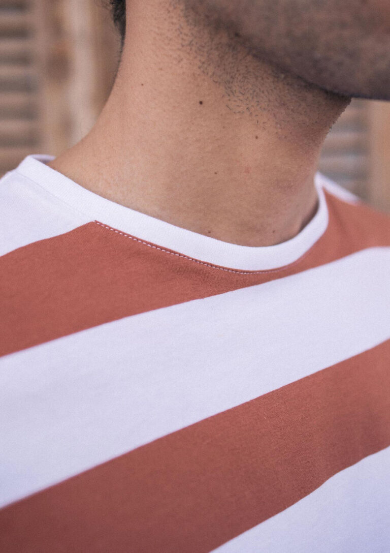 Montlimart - T-SHIRT ESTIME TERRACOTTA/BLANC