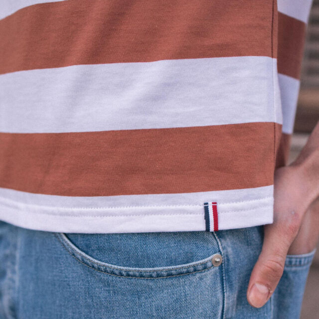 Montlimart - T-SHIRT ESTIME TERRACOTTA/BLANC