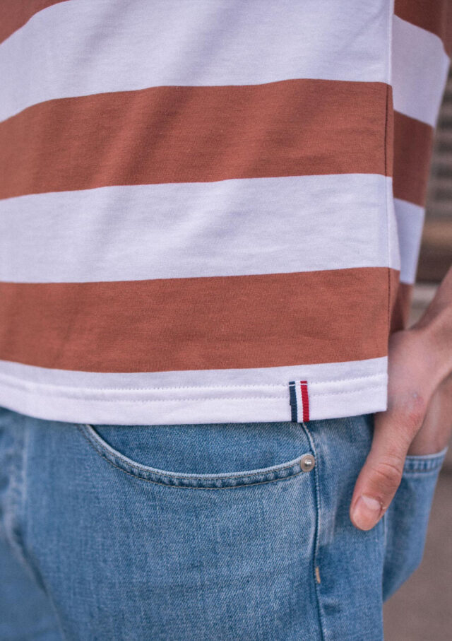 Montlimart - T-SHIRT ESTIME TERRACOTTA/BLANC