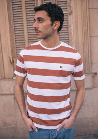 Montlimart - T-shirt Estime Terracotta/blanc