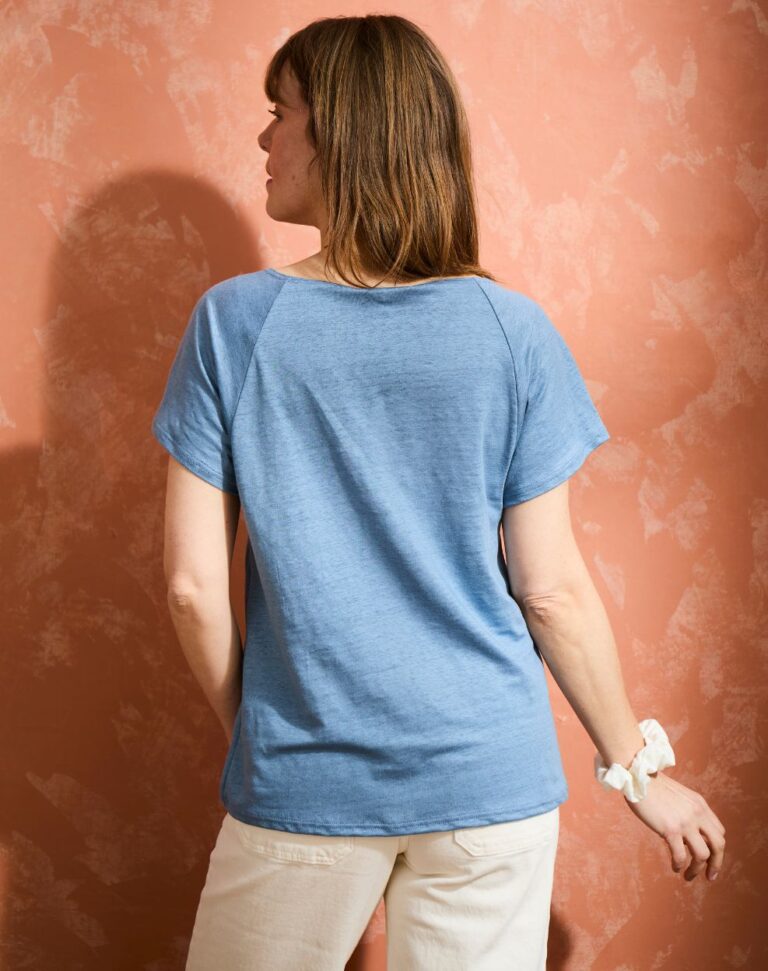 Lemahieu - T-shirt femme 100% Lin - Bleuet - Femme