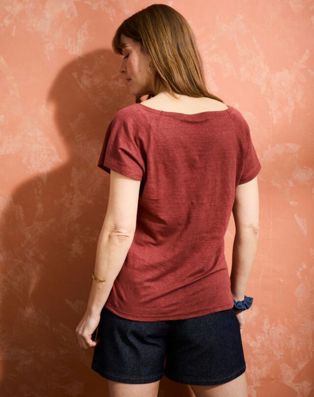 Lemahieu - T-shirt femme 100% Lin - Terracotta - Femme