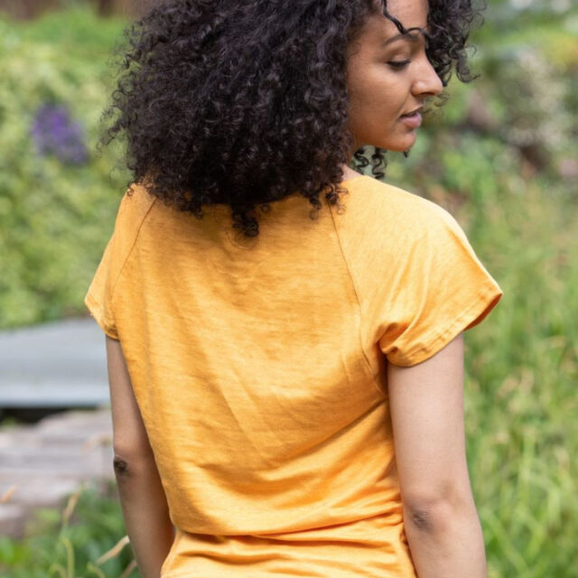 Lemahieu - T-shirt femme 100% Lin - Moutarde - Femme