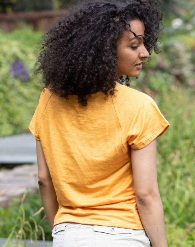 Lemahieu - T-shirt femme 100% Lin - Moutarde - Femme