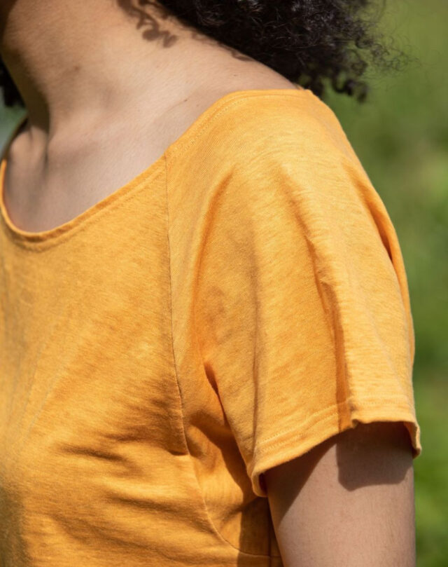 Lemahieu - T-shirt femme 100% Lin - Moutarde - Femme