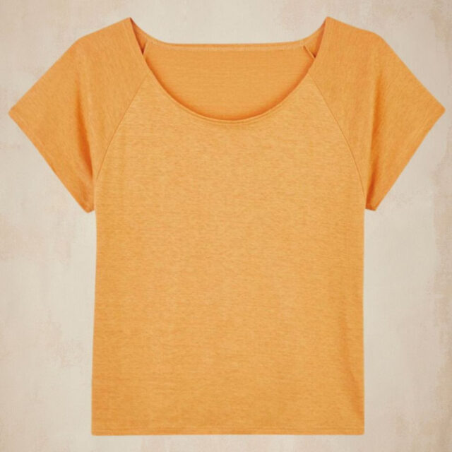 Lemahieu - T-shirt femme 100% Lin - Moutarde - Femme