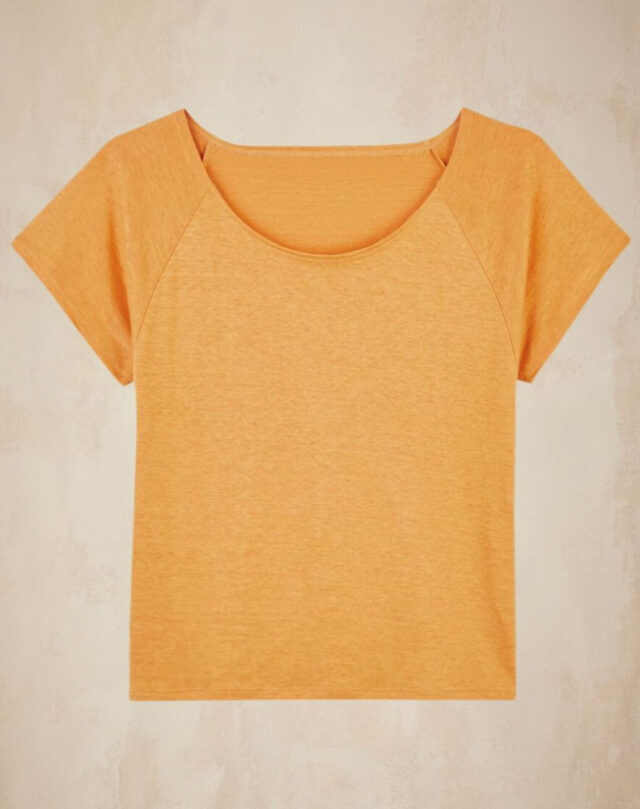 Lemahieu - T-shirt femme 100% Lin - Moutarde - Femme