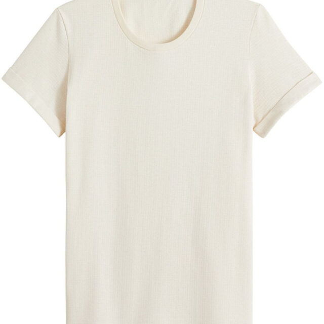 Lemahieu - T-shirt gaufré à manches revers en Coton RECYCLE - Femme - Femme