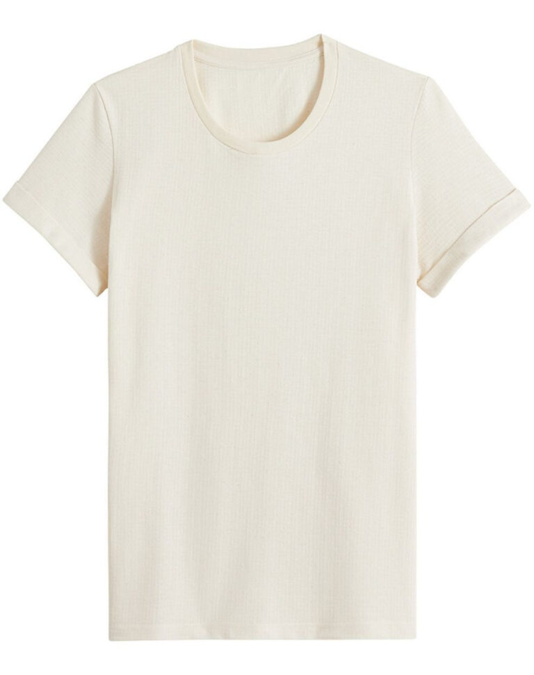 Lemahieu - T-shirt gaufré à manches revers en Coton RECYCLE - Femme - Femme