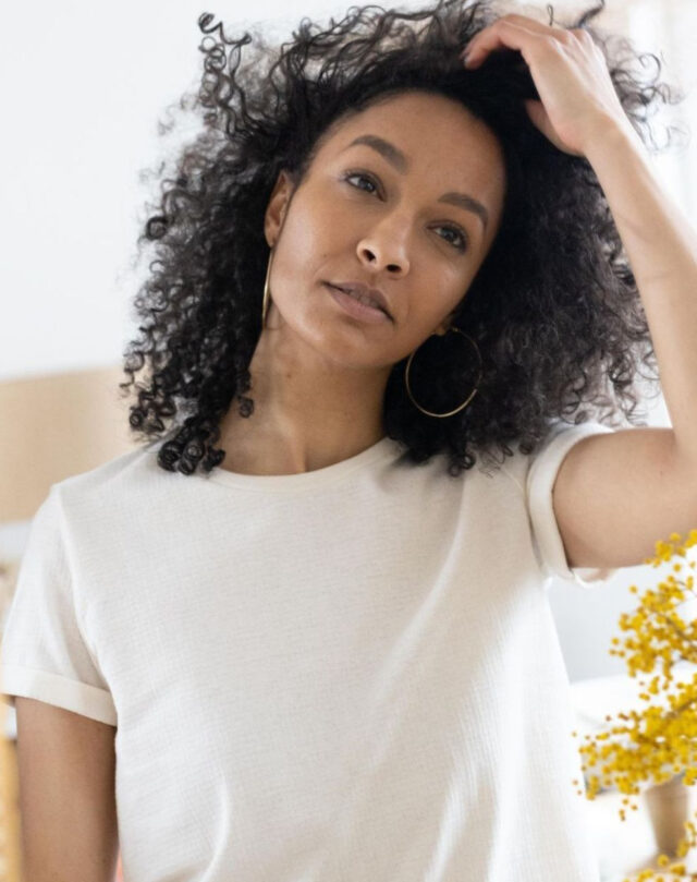 Lemahieu - T-shirt gaufré à manches revers en Coton RECYCLE - Femme - Femme