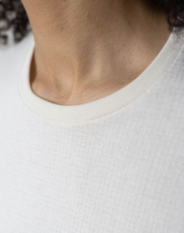 Lemahieu - T-shirt gaufré à manches revers en Coton RECYCLE - Femme - Femme