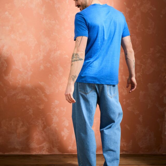 Lemahieu - T-shirt homme 100% Lin - Bleu électrique - Homme