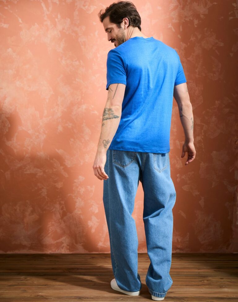 Lemahieu - T-shirt homme 100%  Lin - Bleu électrique - Homme