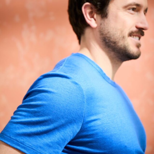 Lemahieu - T-shirt homme 100% Lin - Bleu électrique - Homme