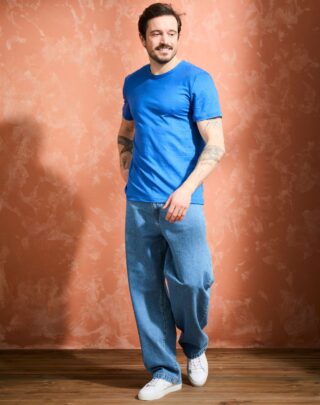 Maison Lemahieu - T-shirt homme 100%  Lin – Bleu électrique – Homme
