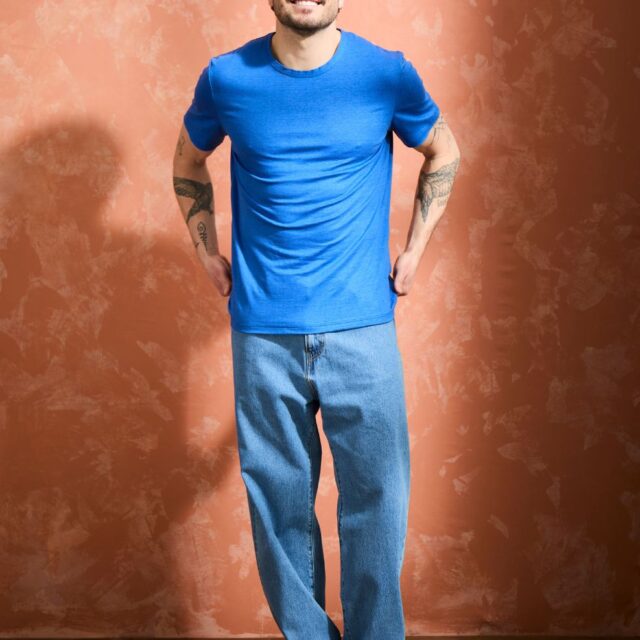 Lemahieu - T-shirt homme 100% Lin - Bleu électrique - Homme