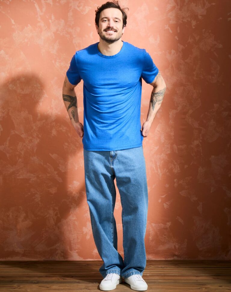 Lemahieu - T-shirt homme 100%  Lin - Bleu électrique - Homme