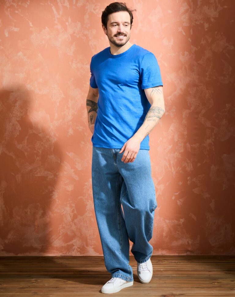 Lemahieu - T-shirt homme 100%  Lin - Bleu électrique - Homme