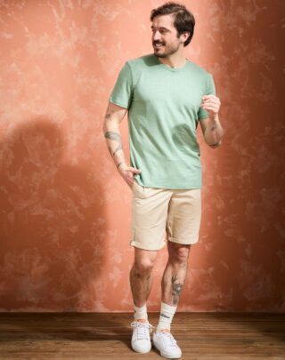 Maison Lemahieu - T-shirt homme 100%  Lin – Sauge – Homme