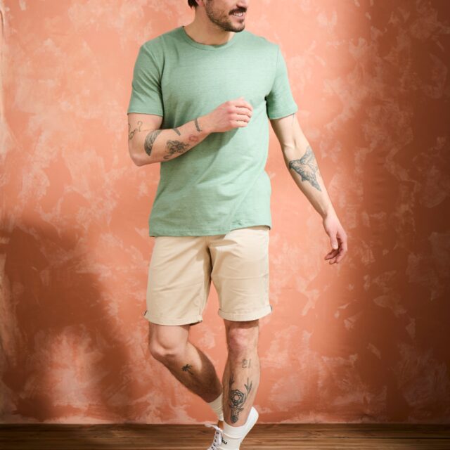 Lemahieu - T-shirt homme 100%  Lin - Sauge - Homme