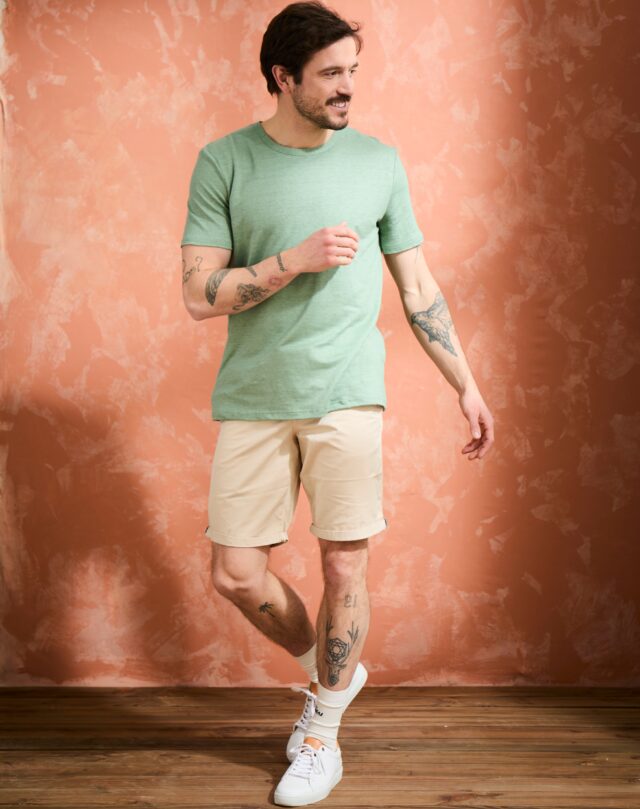 Lemahieu - T-shirt homme 100%  Lin - Sauge - Homme