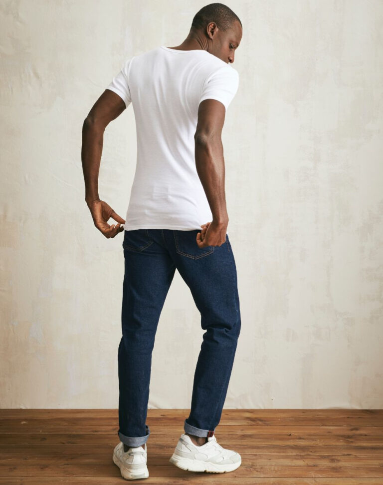 Lemahieu - T-shirt seconde peau - Col V - Blanc - Homme