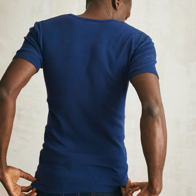 Lemahieu - T-shirt seconde peau - Col V - Marine - Homme