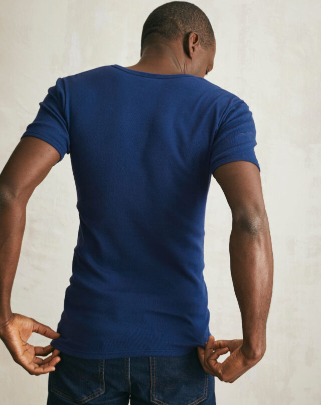 Lemahieu - T-shirt seconde peau - Col V - Marine - Homme