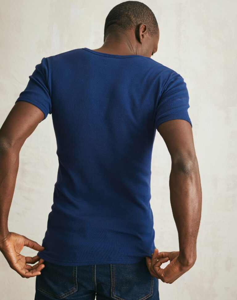 Lemahieu - T-shirt seconde peau - Col V - Marine - Homme