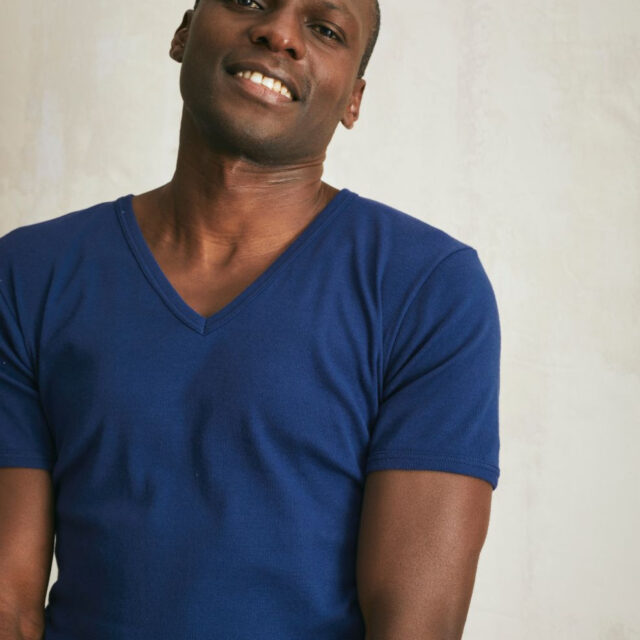 Lemahieu - T-shirt seconde peau - Col V - Marine - Homme