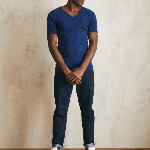 Lemahieu - T-shirt seconde peau - Col V - Marine - Homme