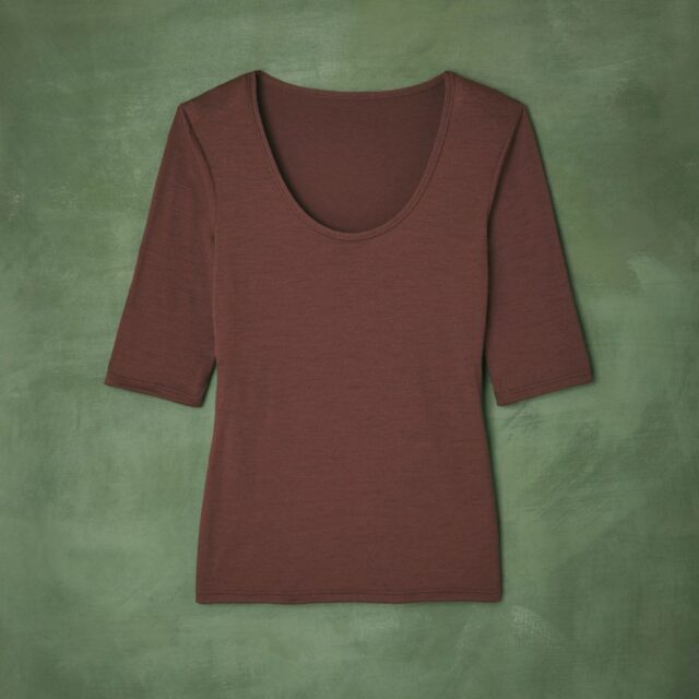 Lemahieu - T-shirt Laine Mérinos Femme - Chocolat - Femme