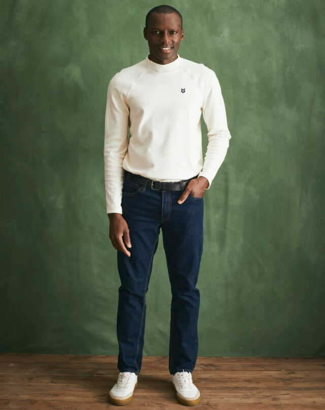 Lemahieu - T-shirt lourd ML col montant - Ecru - Blanc - Homme