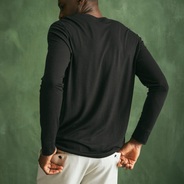 Lemahieu - T-shirt ML 100% laine mérinos - Noir - Homme