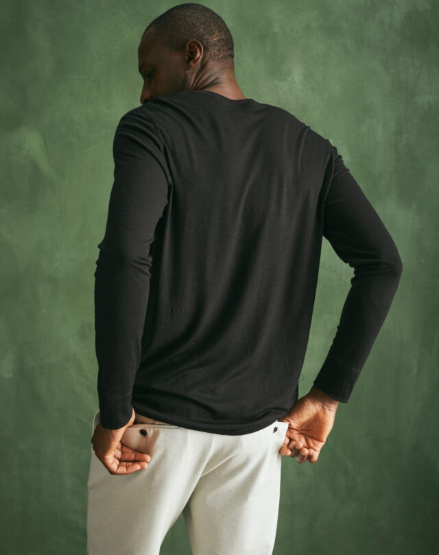 Lemahieu - T-shirt ML 100% laine mérinos - Noir - Homme