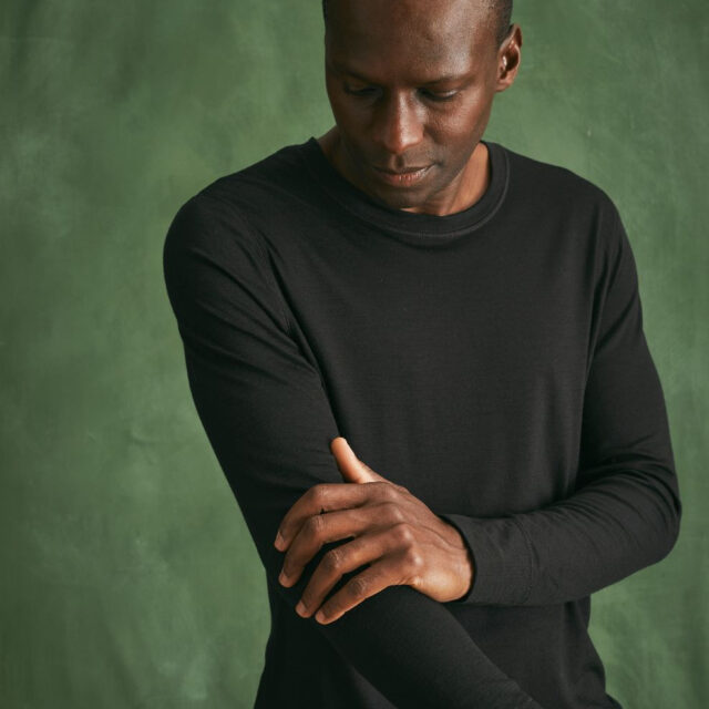 Lemahieu - T-shirt ML 100% laine mérinos - Noir - Homme