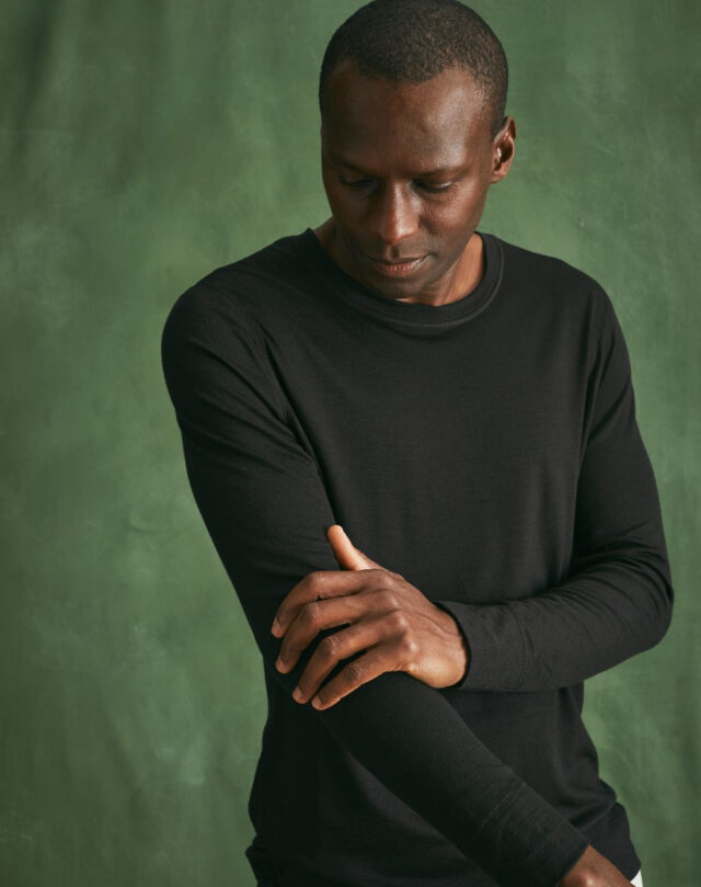 Lemahieu - T-shirt ML 100% laine mérinos - Noir - Homme